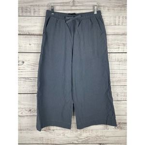 Wildfang Dusty Blue Wide Leg Crop Pullon Pants Medium Cotton